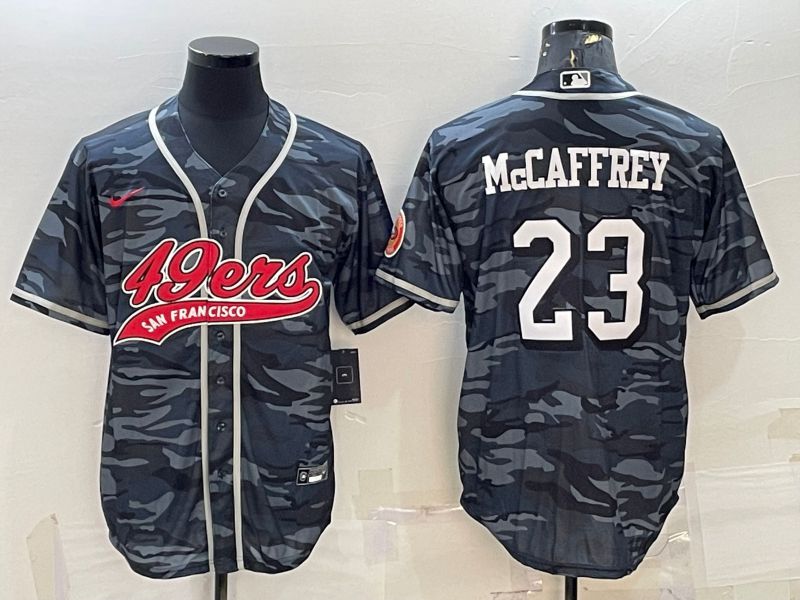 Men San Francisco 49ers #23 Mccaffrey Camo 2022 Nike Co branded NFL Jerseys
